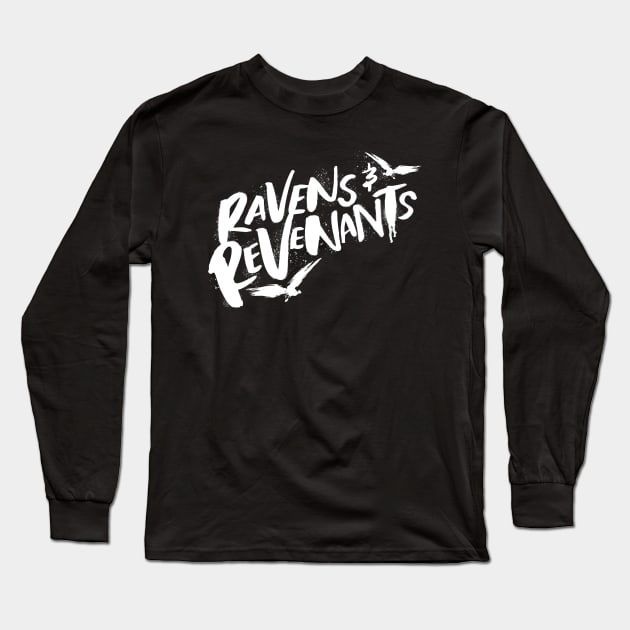 Ravens & Revenants - White Long Sleeve T-Shirt by Nia Quinn